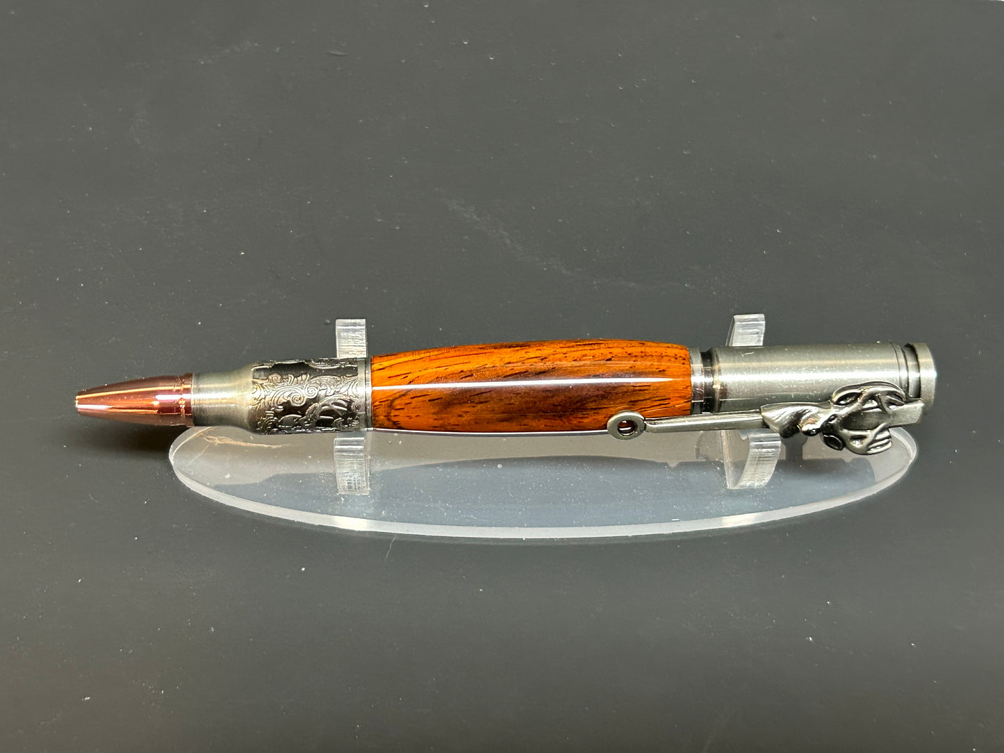 Antique Pewter with Cocobolo Wood Bolt Action Deer Pen