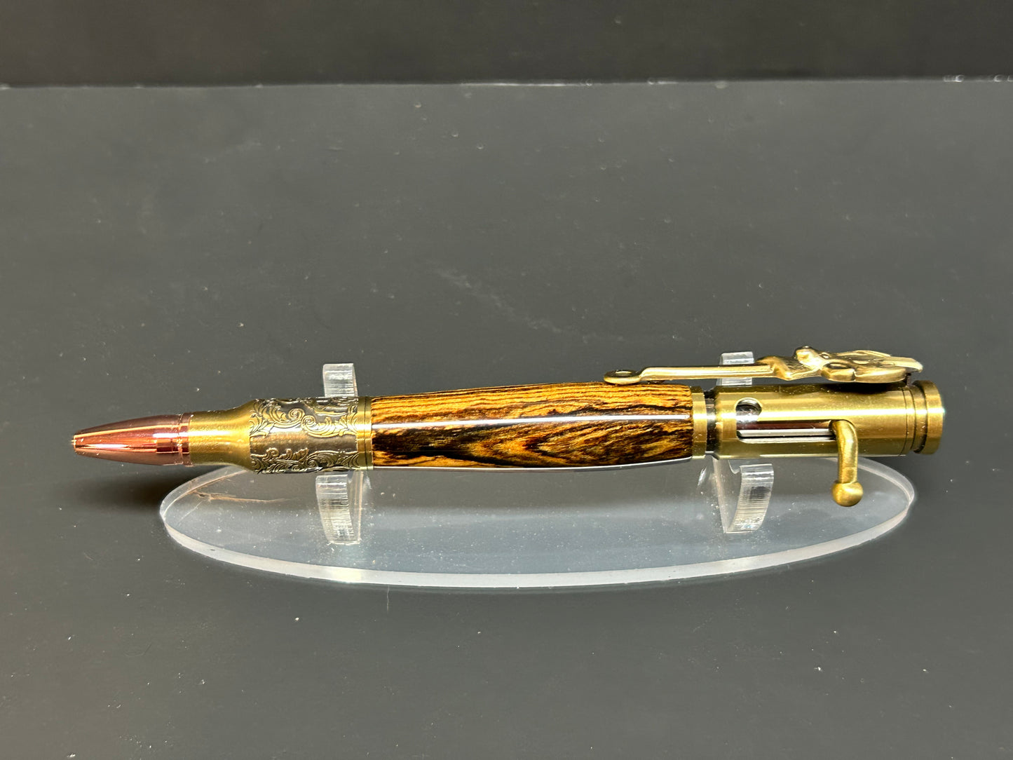 Antique Brass with Bocote Wood Bolt Action Deer Pen