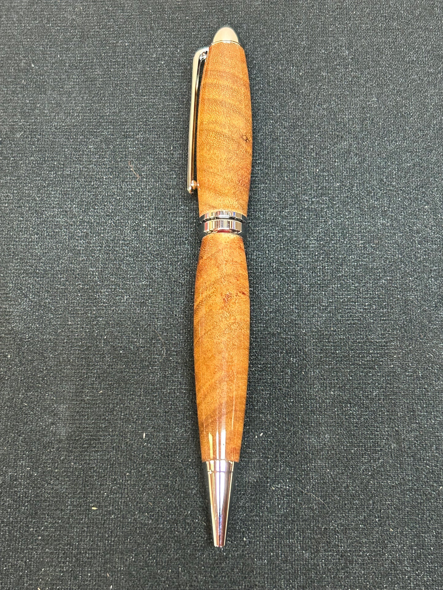 Designer Twist Pen with Canary Wood and Chrome Finish