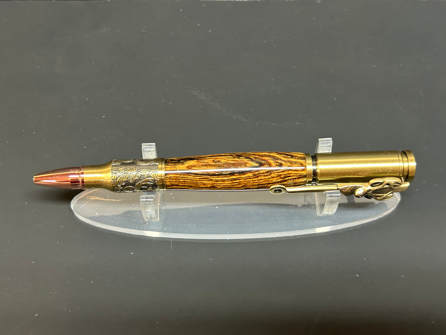 Antique Brass with Bocote Wood Bolt Action Deer Pen